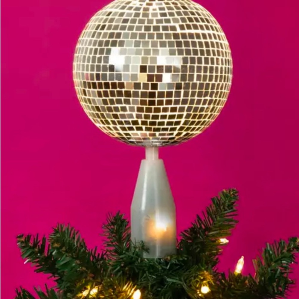 Light Up Rotating Disco Ball Tree Topper